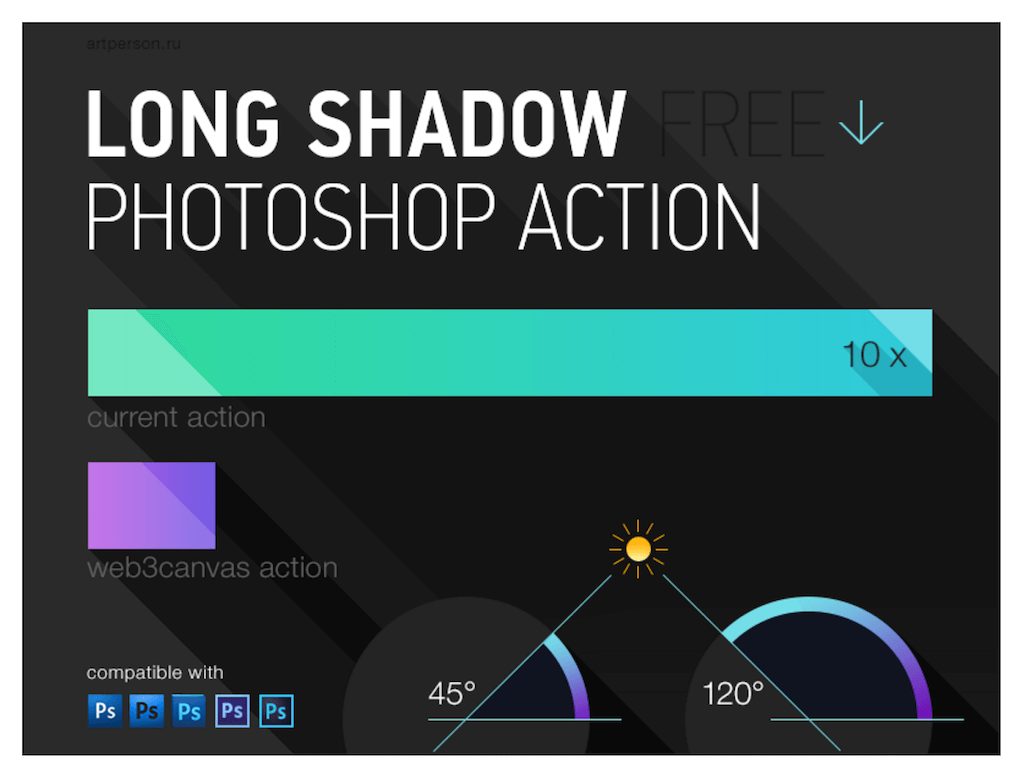 Long Shadow Photoshop Action