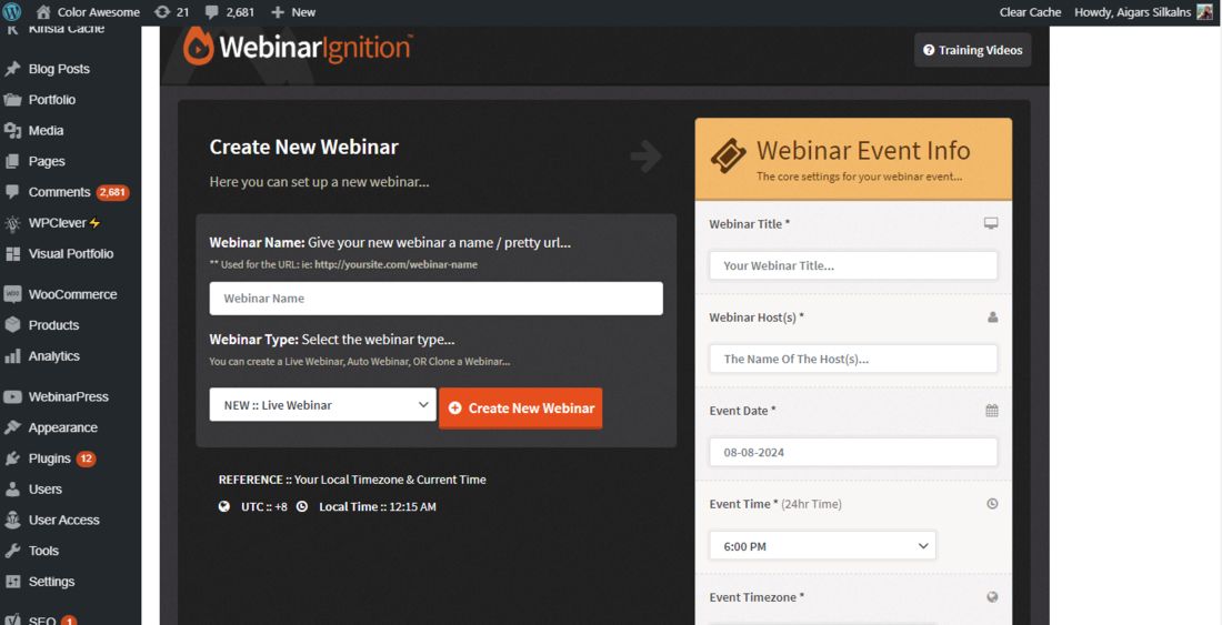 WebinarIgnition Settings - webinar plugin