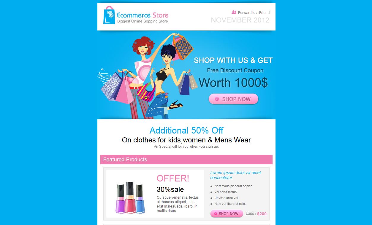 Ecommerce Email Template Free