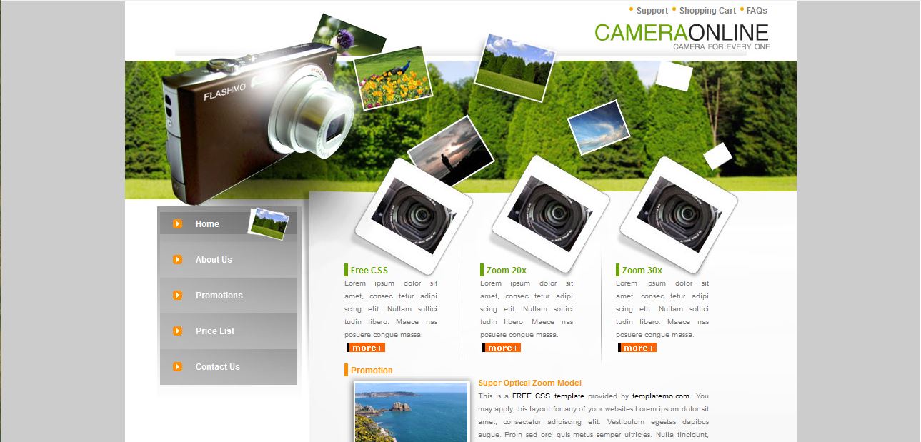 Camera Shop Online - Free CSS Template