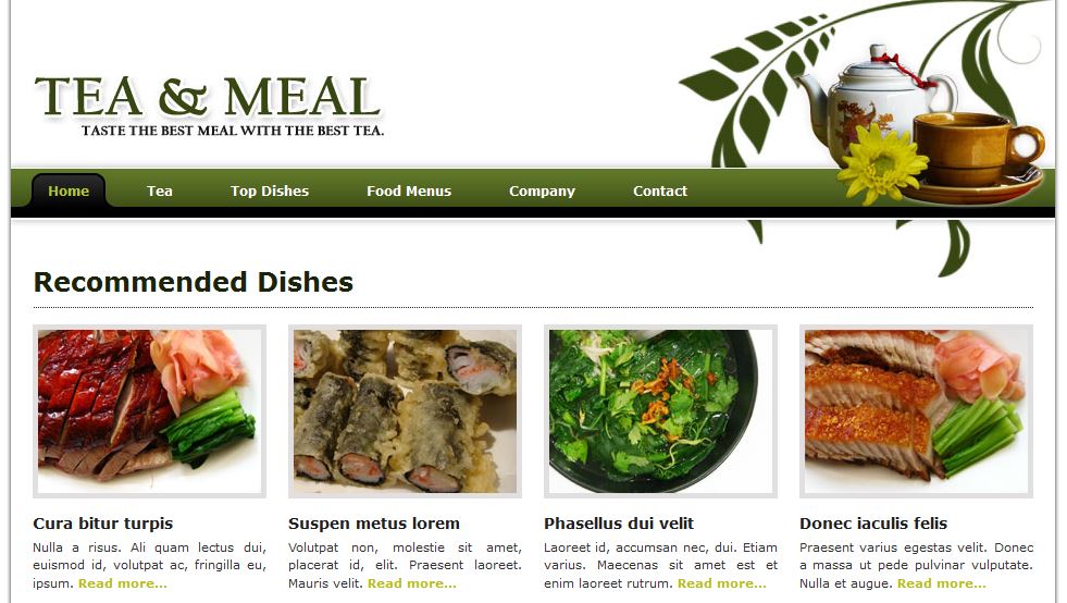 Teal and Meal Free Css