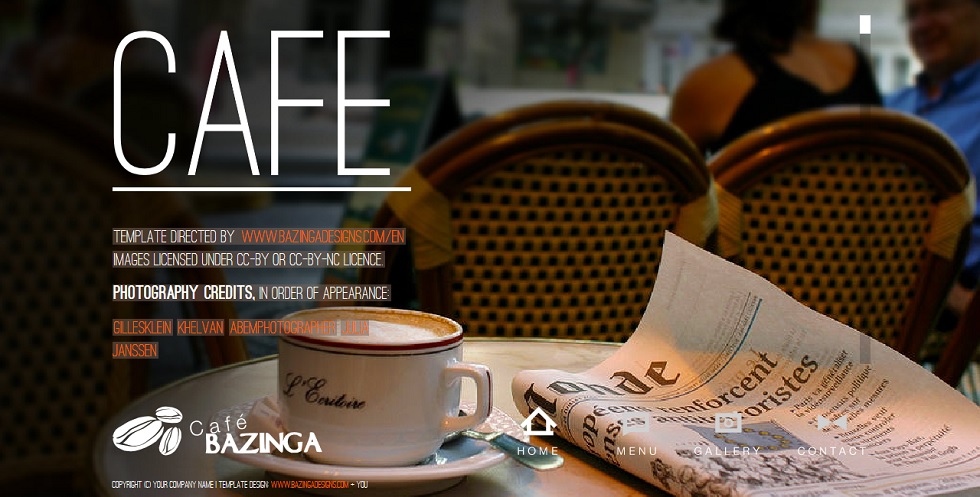 Bazinga Cafe Free Html5 Template