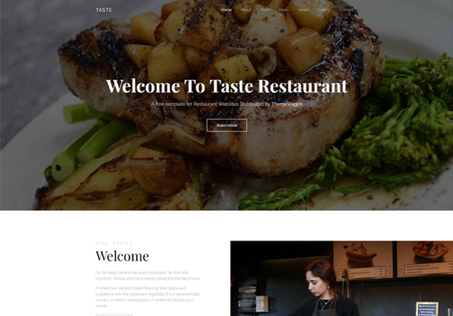 Taste Engaging Free Bootstrap 4 - A Bootstrap based free restaurant template