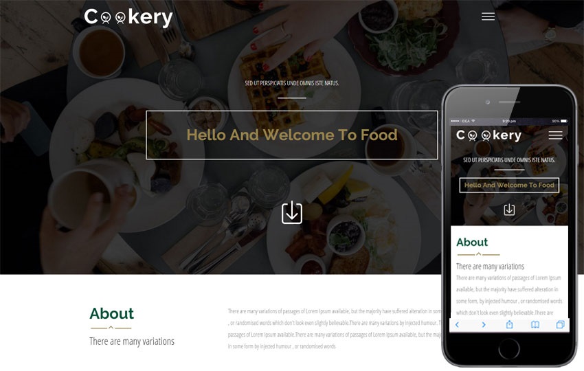 Cookery - A Bootstrap based free restaurant template