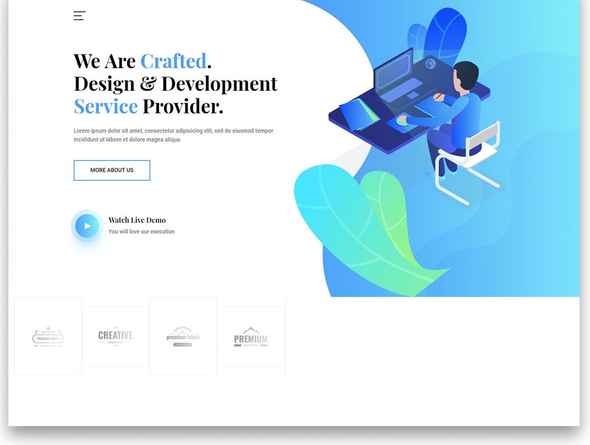 Crafted free web development template