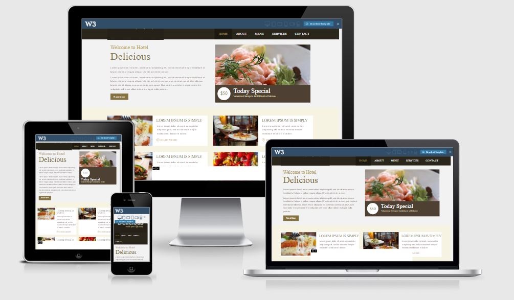 Delicious Hotel - A Bootstrap based free restaurant template