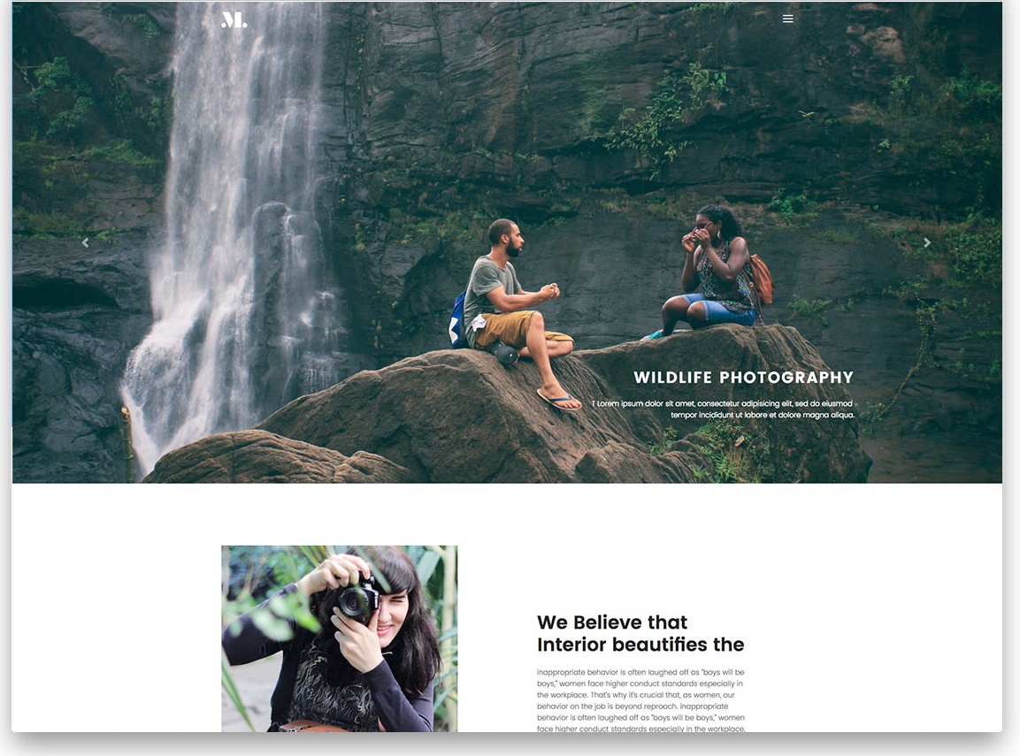 Photography free website template