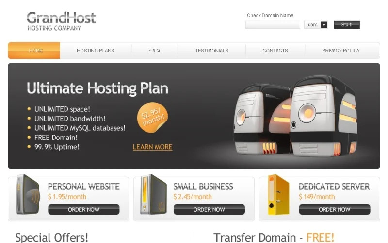 Free Hosting Website Templates