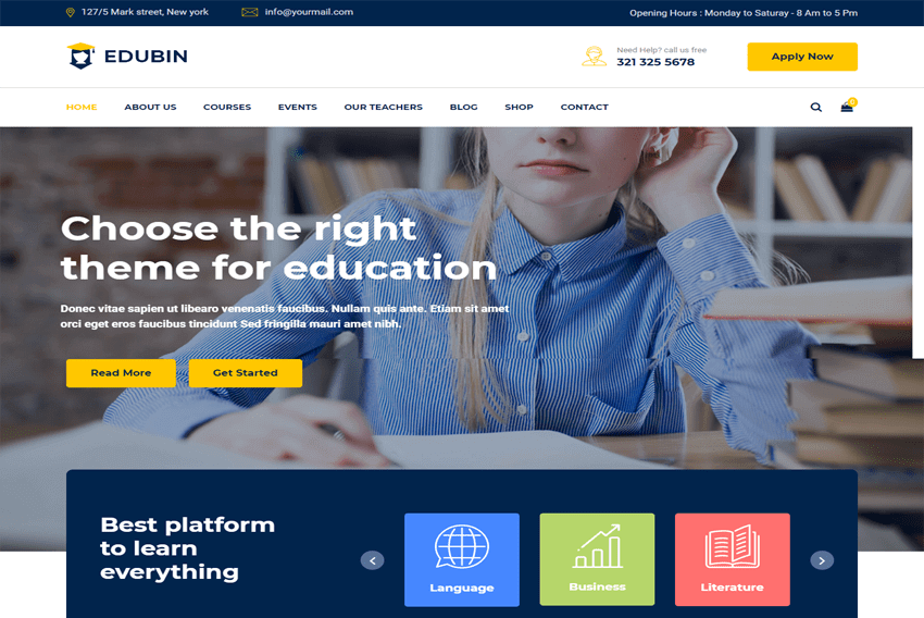 Edubin - Education Website HTML Template Free Download