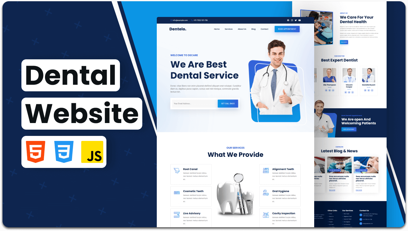 Dentelo – Responsive Dental Website Template (HTML, CSS, JavaScript)