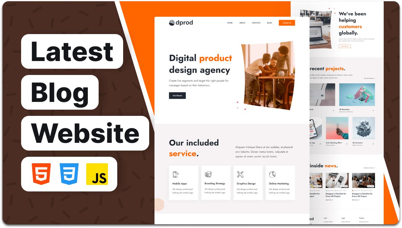 Dprod – Responsive Agency Website Template (HTML, CSS, JavaScript)