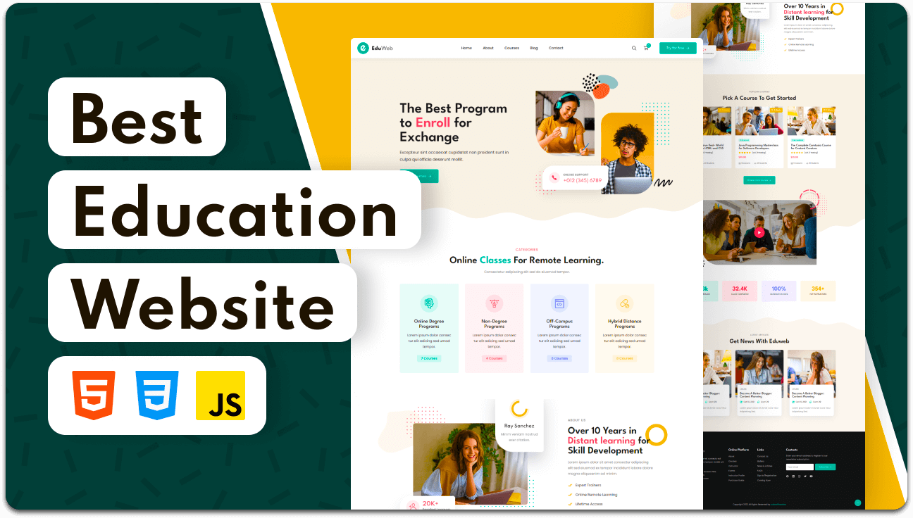 EduWeb – Responsive Education Website Template (HTML, CSS, JavaScript)