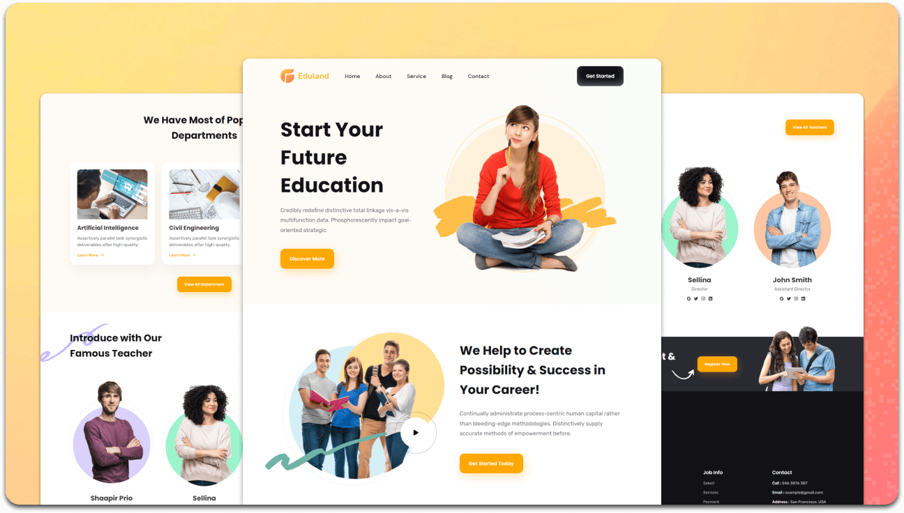 Eduland – Responsive Education Landing Page Template (HTML, CSS, JavaScript)