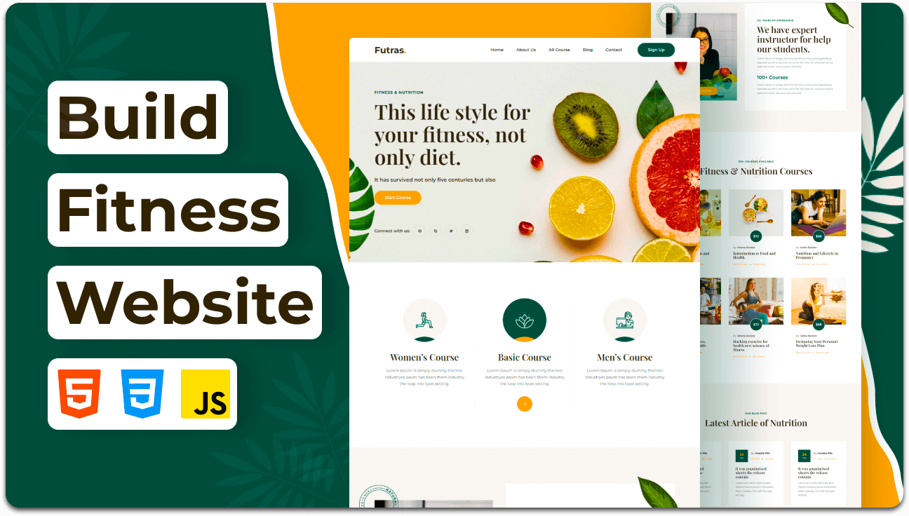 Futras – Responsive Fitness Website Template (HTML, CSS, JavaScript)