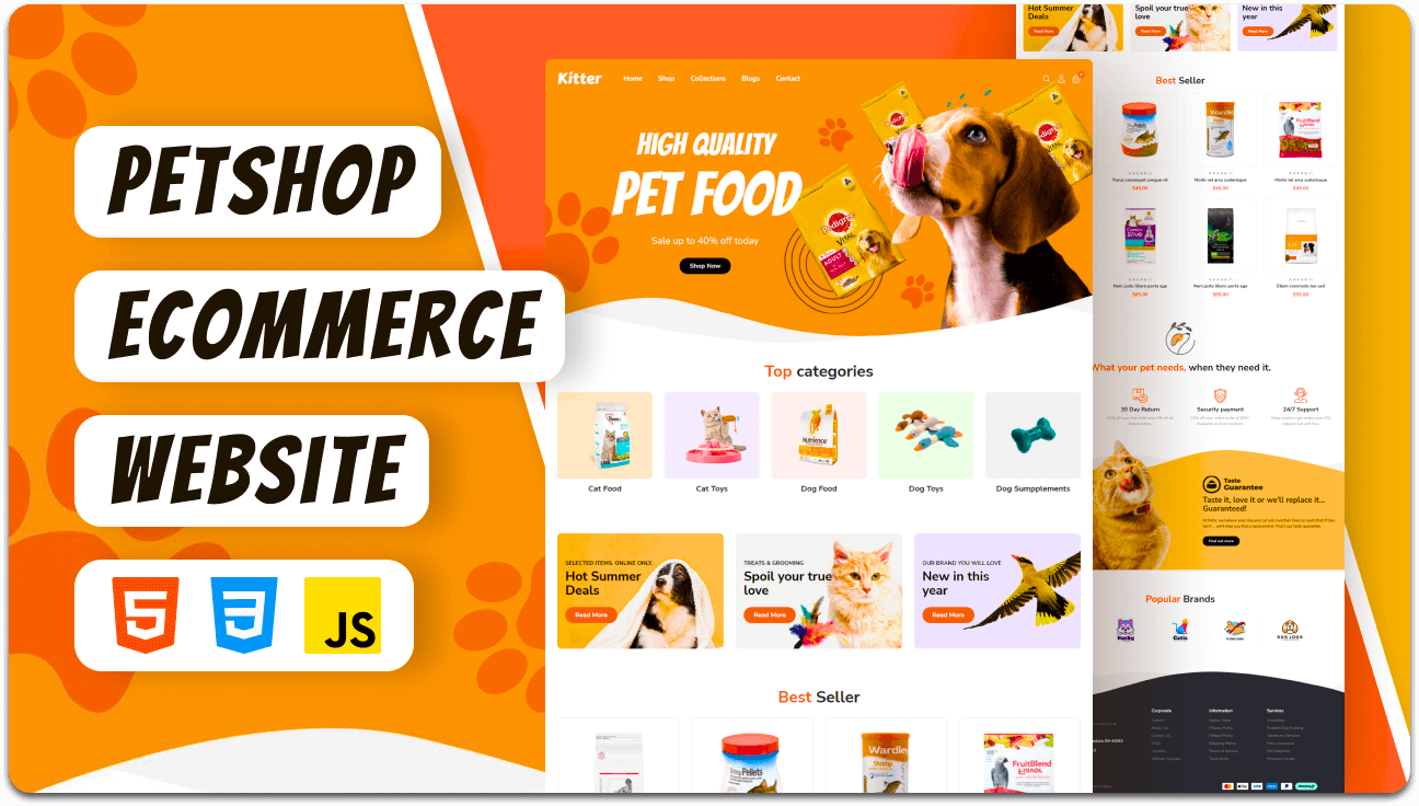 Kitter – Responsive Petshop eCommerce Website Template (HTML, CSS, JavaScript)