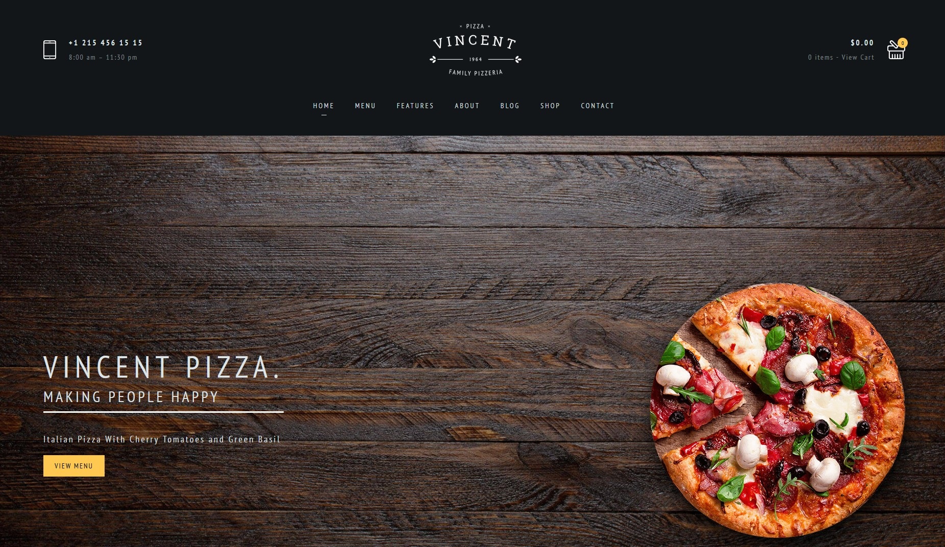Responsive Restaurant Vincent – Elegant HTML Template for Fine Dining Websites