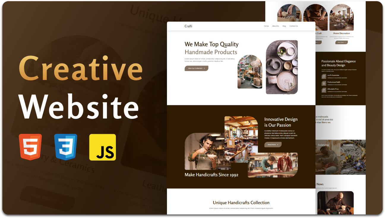 Crafti – Responsive Creative Agency Website Template (HTML, CSS, JS)