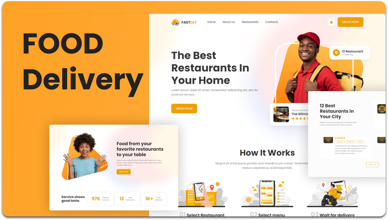 Fasteat – Responsive Food Delivery Website Template (HTML, CSS, JS)