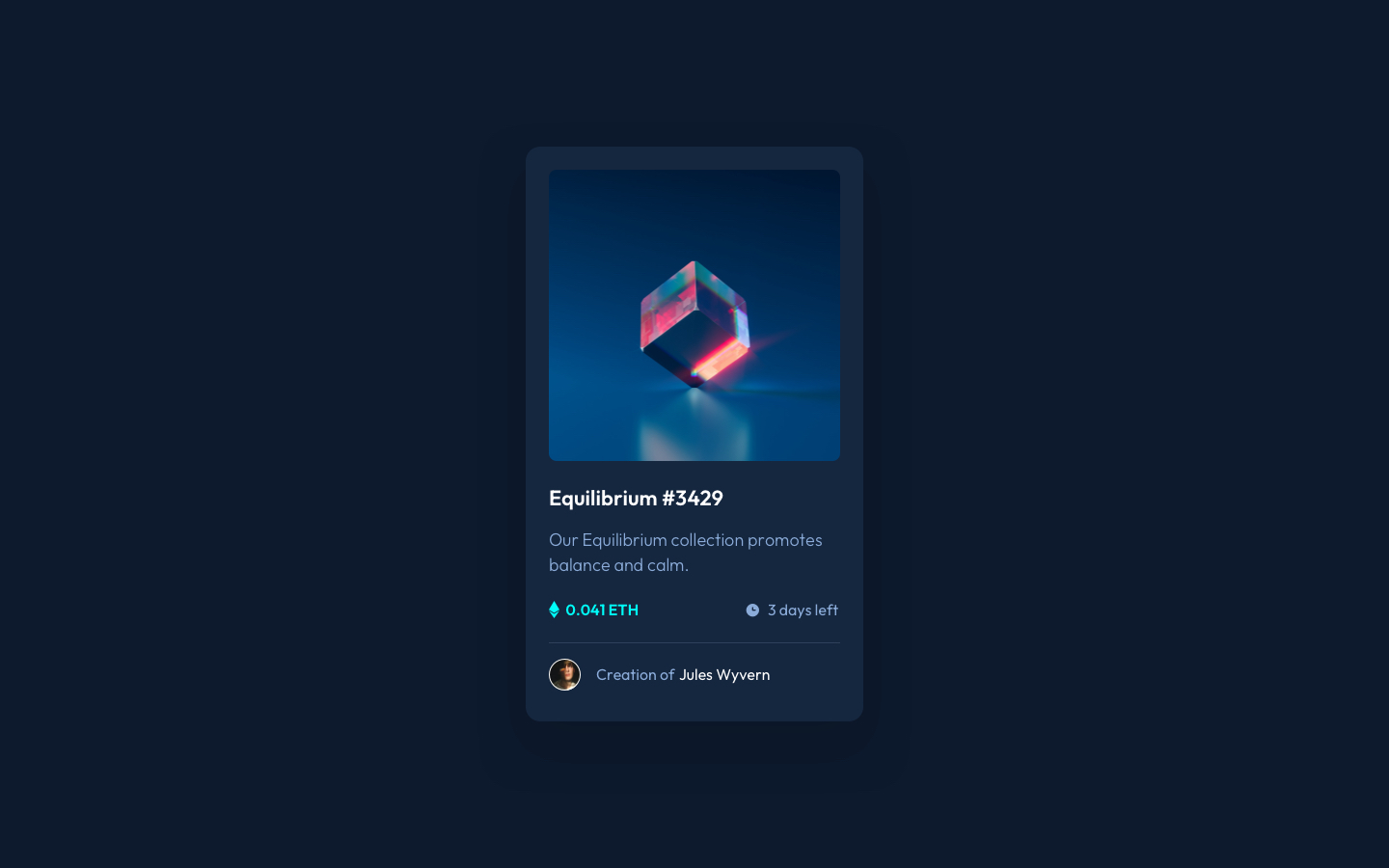 Frontend Mentor - NFT Preview Card Component Template | Clean & Responsive UI