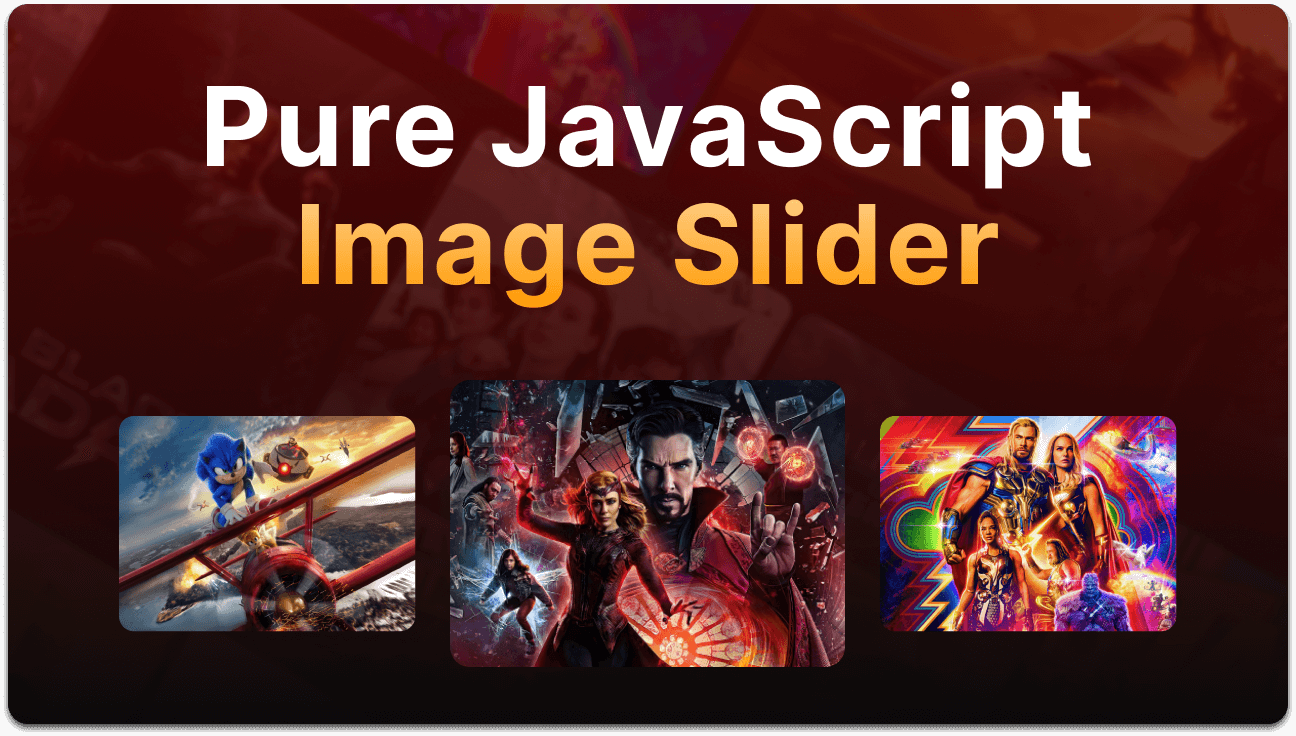Pure JavaScript Slider – Responsive Vanilla JS Image Slider Template