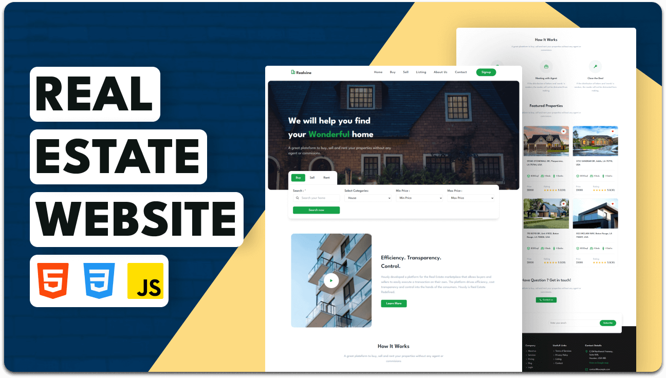 Realvine - A Fully Responsive Real Estate Website Template