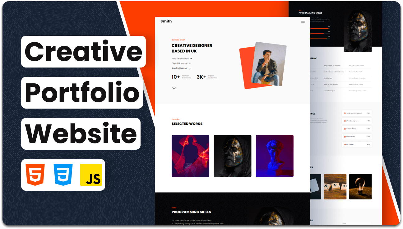 Smith – Responsive Personal Portfolio Website Template (HTML, CSS, JavaScript)