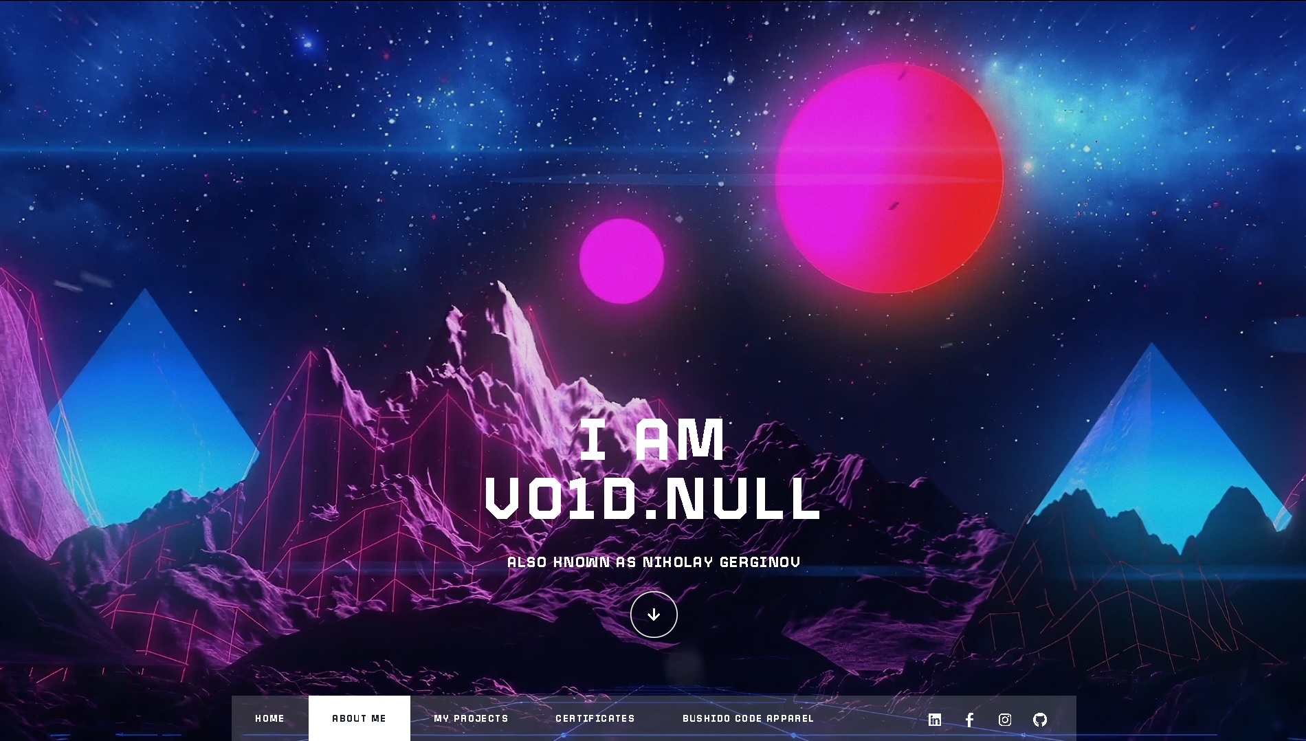vo1d.null - Personal Portfolio & Apparel Website (HTML5, SCSS, jQuery)