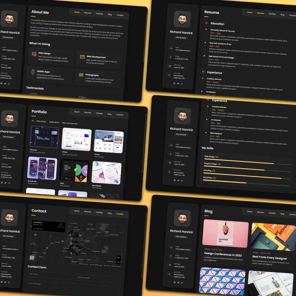 Yas Portfolio - vCard – Responsive Personal Portfolio Template Built with HTML, CSS & JavaScript