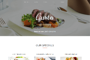 Gusto - Free Restaurant One Page website Template